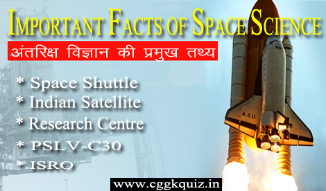 Important Facts of Space Science : Shuttle, Satellite, Launch, Research Centre